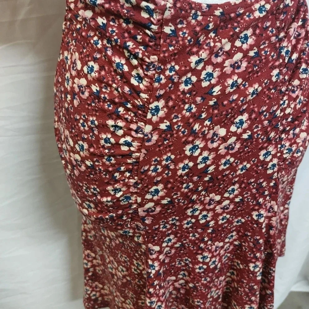 Free People Sweet Talker red Floral lace Boho Cottagecore 90s Mini Dress Size XS - Picture 11 of 16